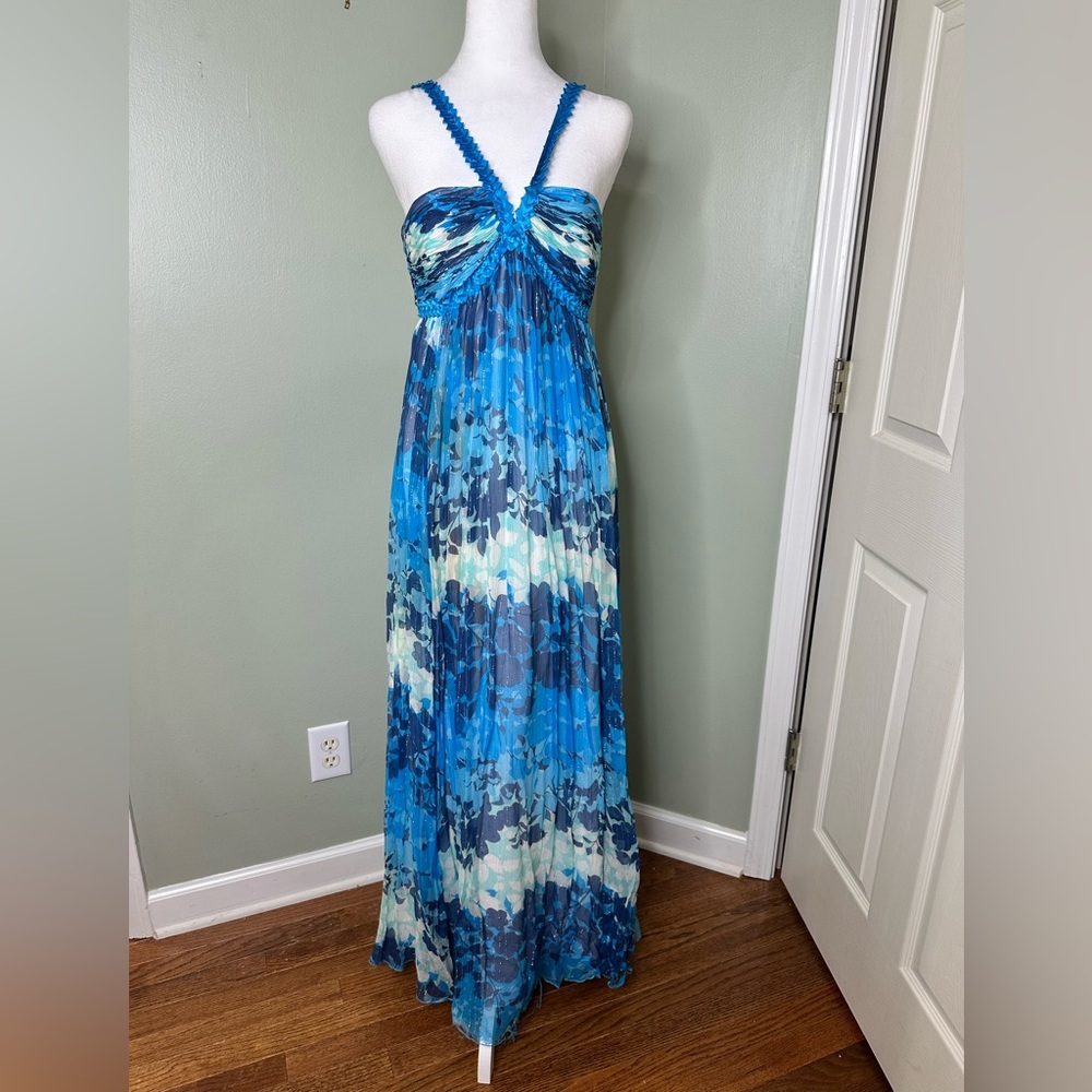 bcbg blue floral dress BCBGMaxAzria | Dresses | Beautiful Bright Blue Floral Bcbg Maxazria Formal  Gown